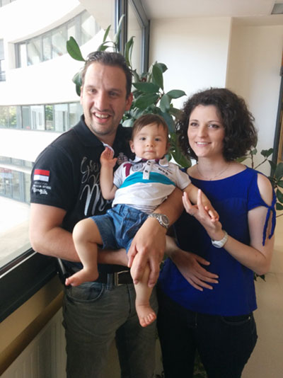 Liam, 1er bébé DPI du CHU de Nantes, avec ses parents