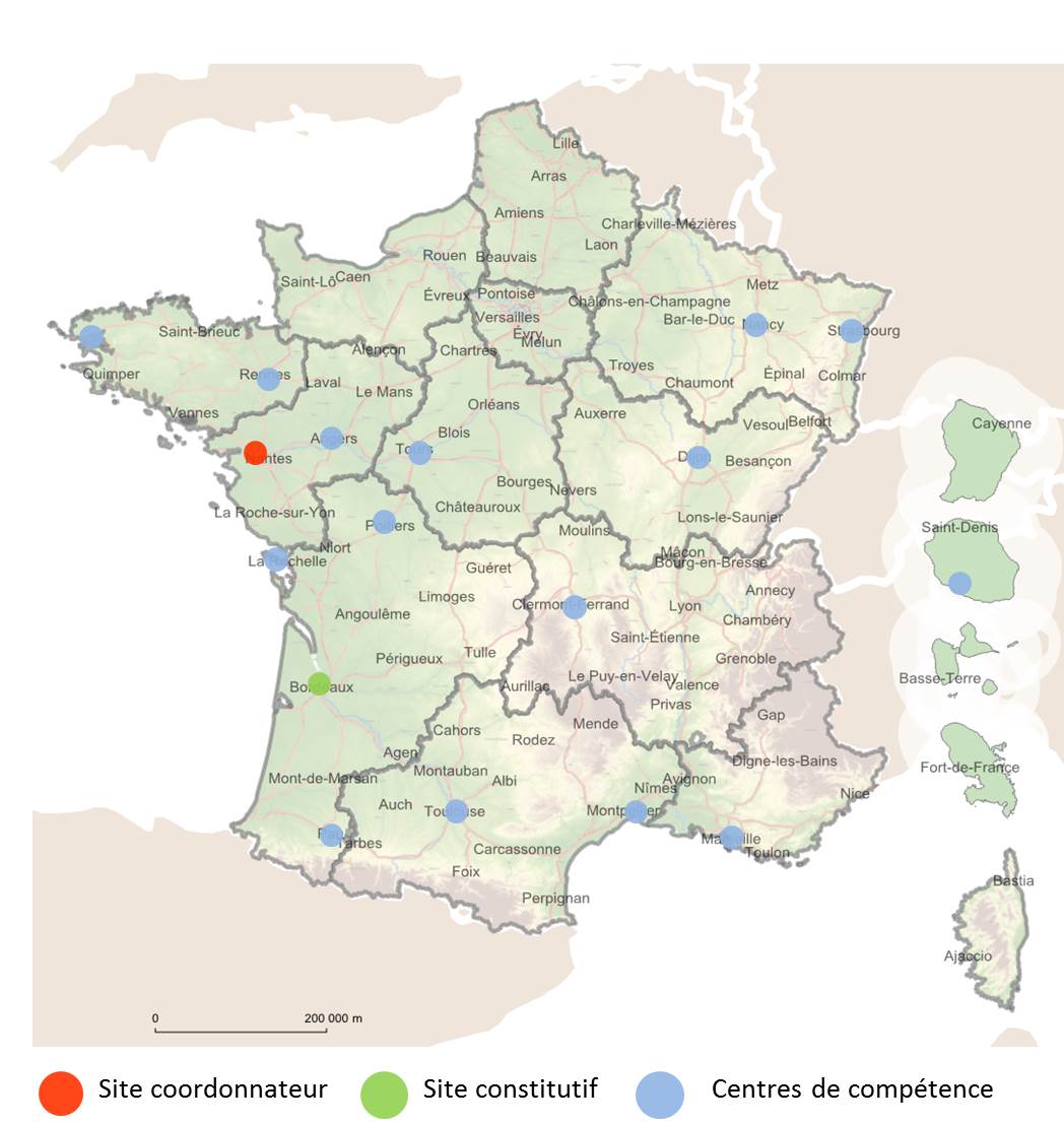 nantes sur la carte de france