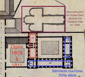 bâtiments en place avant l'intervention des frères Douillard (1831)