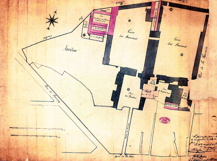 plan de l'hospice du Sanitat (1572)