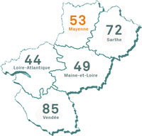 carte Pays de la Loire - Mayenne